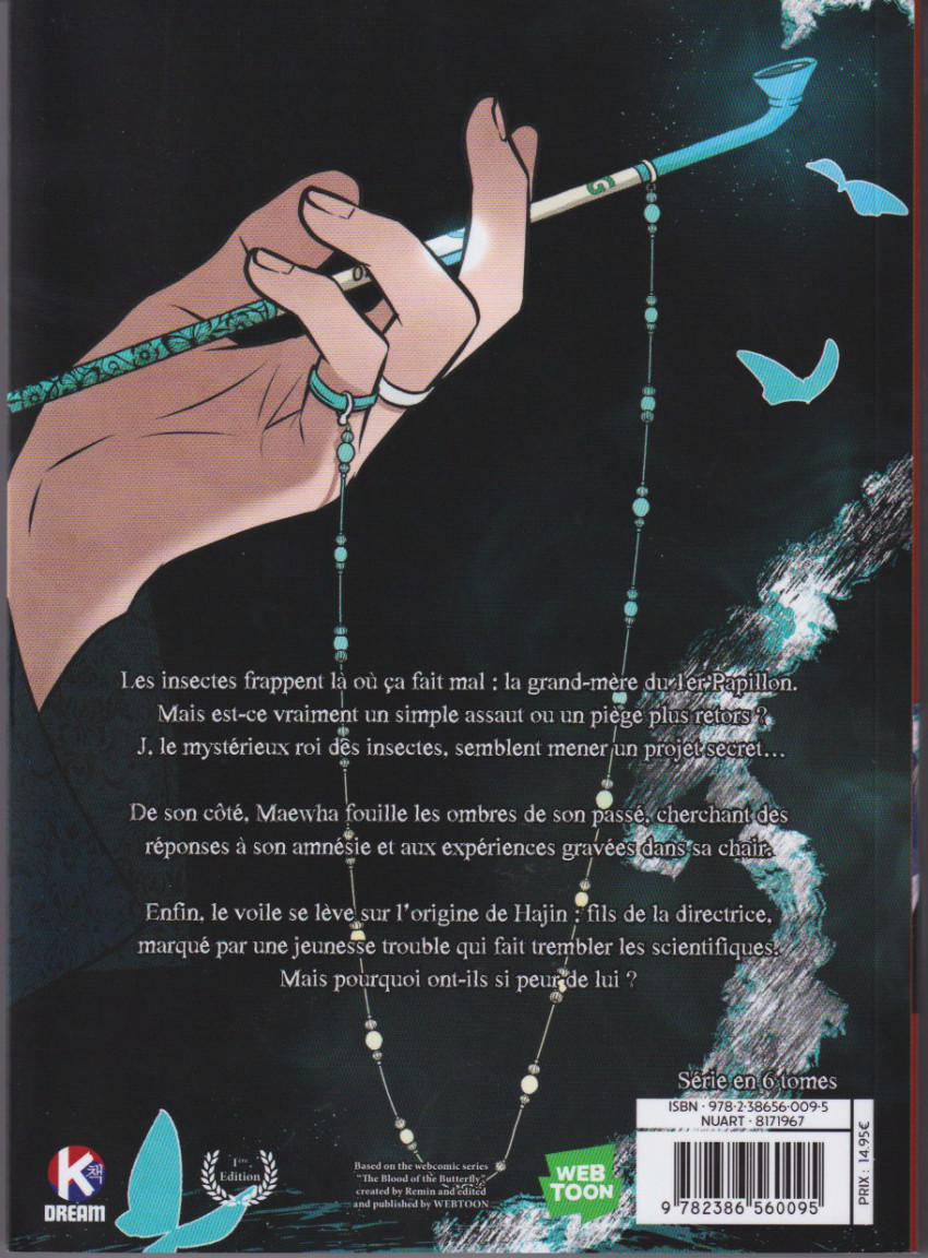 Verso de l'album Sangs & Papillons 3