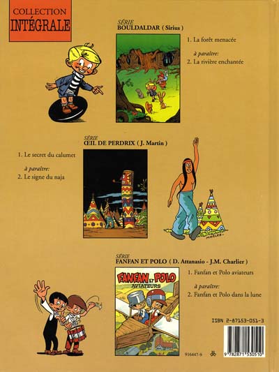 Verso de l'album Oeil de Perdrix Le secret du calumet