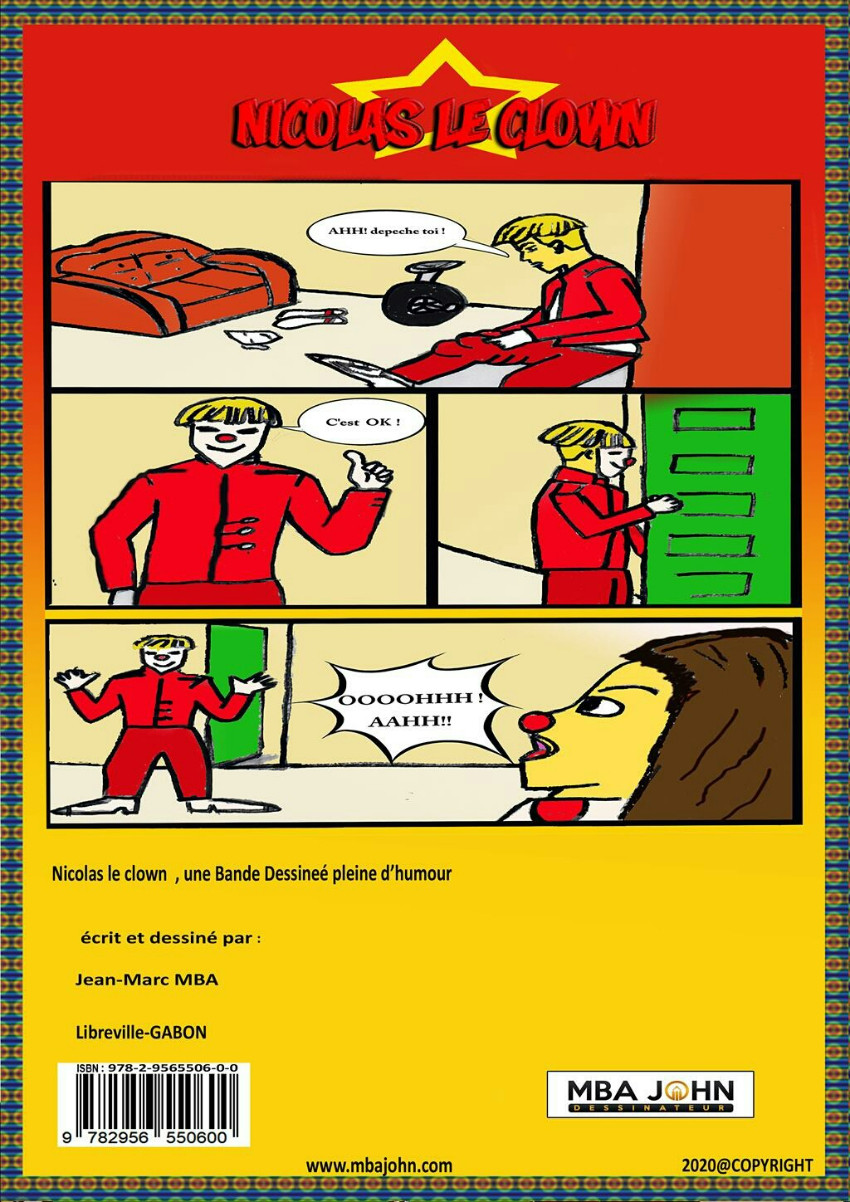 Verso de l'album Nicolas le Clown & Afida