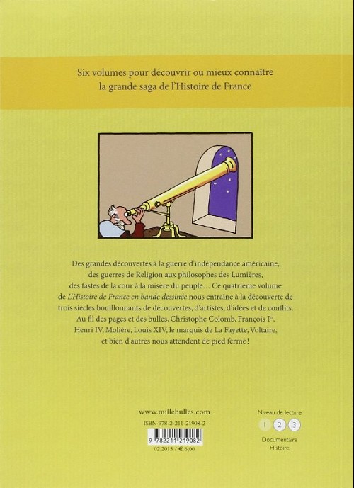 Verso de l'album L'Histoire de France en BD 4 De la Renaissance ...  ... à la Révolution !