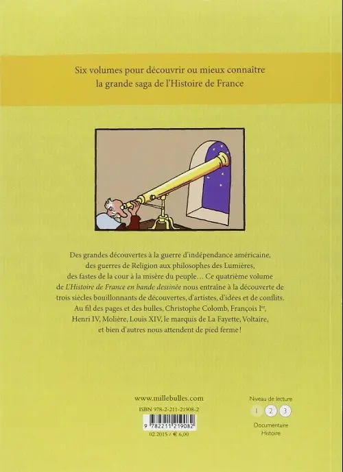 Verso de l'album L'Histoire de France en BD 4 De la Renaissance ...  ... à la Révolution !