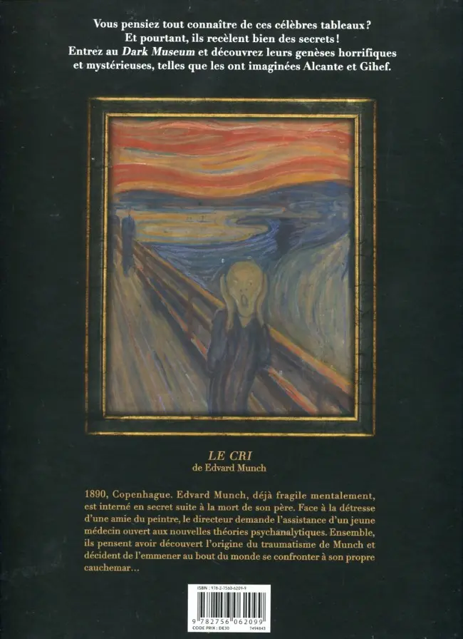 Verso de l'album Dark Museum Tome 2 Le cri
