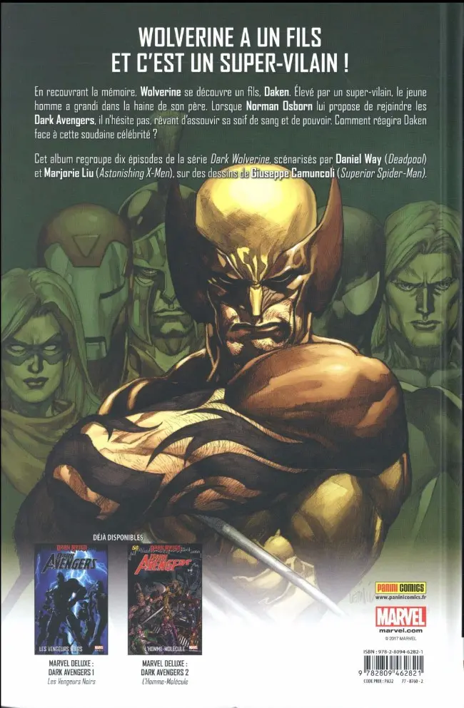 Verso de l'album Dark Wolverine Tome 1 Le prince