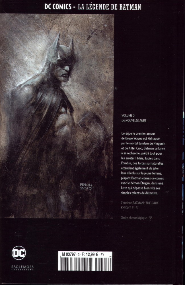 Verso de l'album DC Comics - La Légende de Batman Volume 3 La nouvelle aube