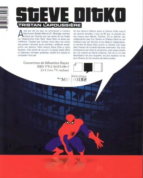Verso de l'album La Bibliothèque des miroirs - BD Tome 9 Steve Ditko - L'homme aux masques