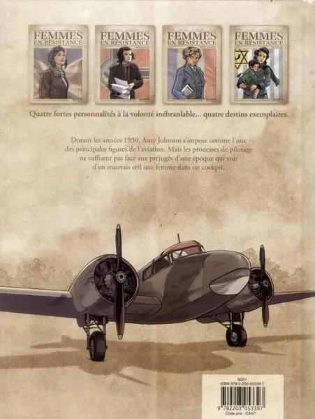 Verso de l'album Femmes en résistance numéro 1 Amy Johnson