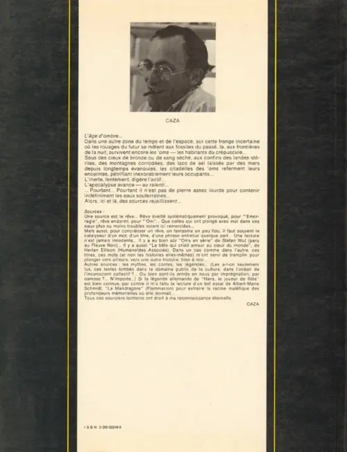 Verso de l'album L'Âge d'ombre Tome 1 Les habitants du crépuscule