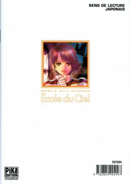 Verso de l'album Mobile Suit Gundam : L'école du ciel 4
