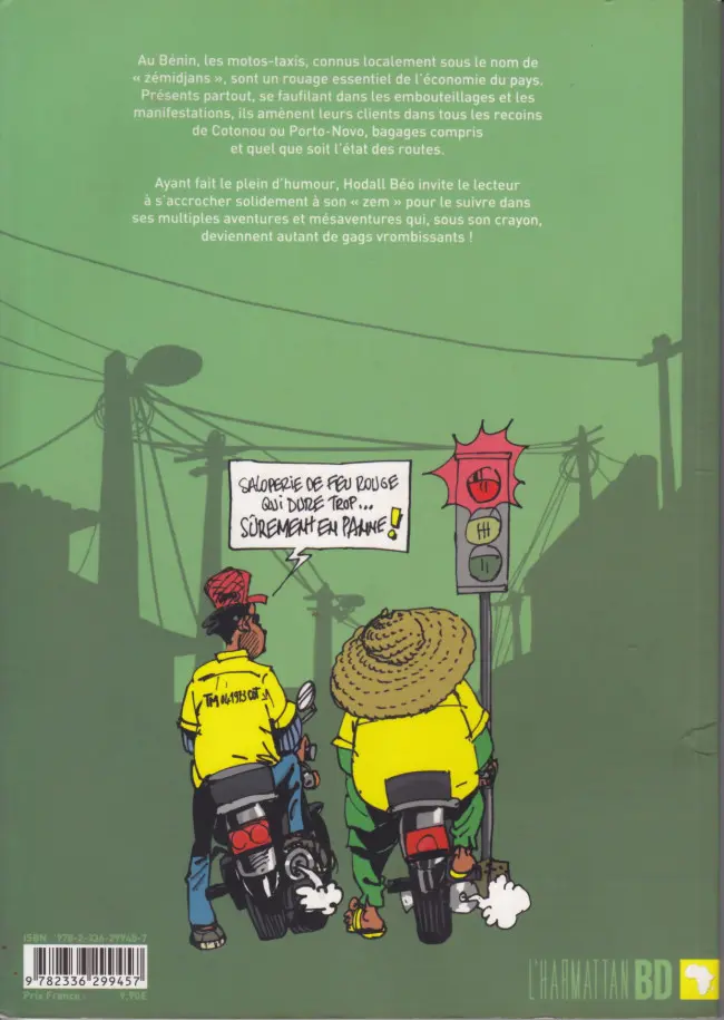Verso de l'album Moto-Taxi En bécane au Bénin