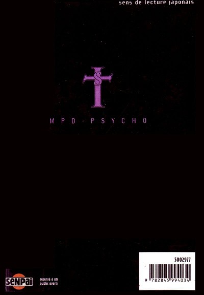 Verso de l'album MPD-Psycho - Le détective schizophrène N° 6