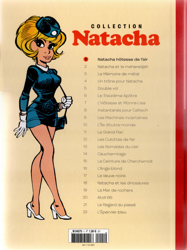 Verso de l'album Natacha - La Collection Tome 1 Natacha hôtesse de l'air