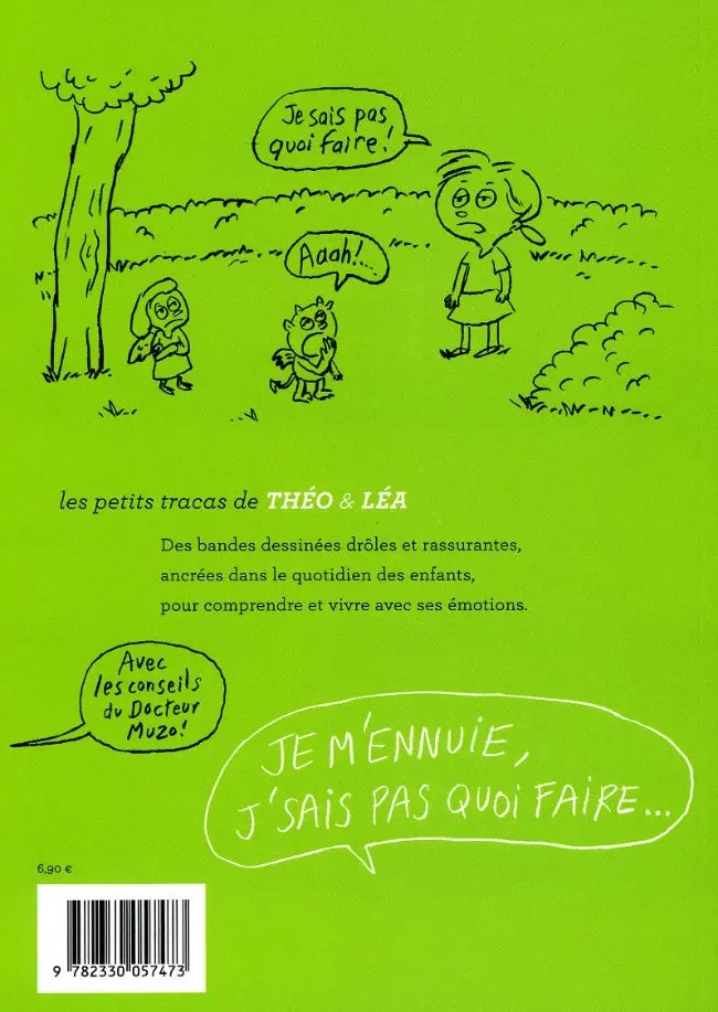 Verso de l'album Les petits tracas de Théo & Léa Tome 3 Je m'ennuie, j'sais pas quoi faire ...