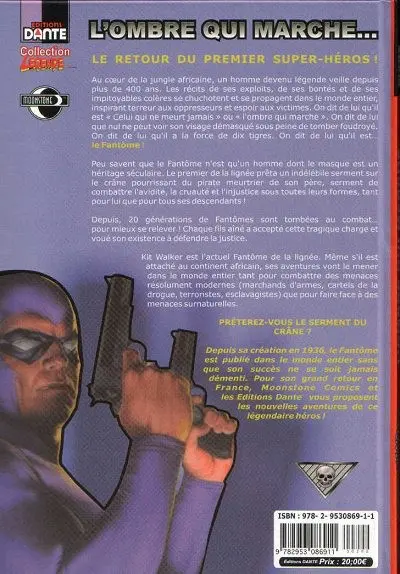 Verso de l'album The Phantom L'ombre qui marche...