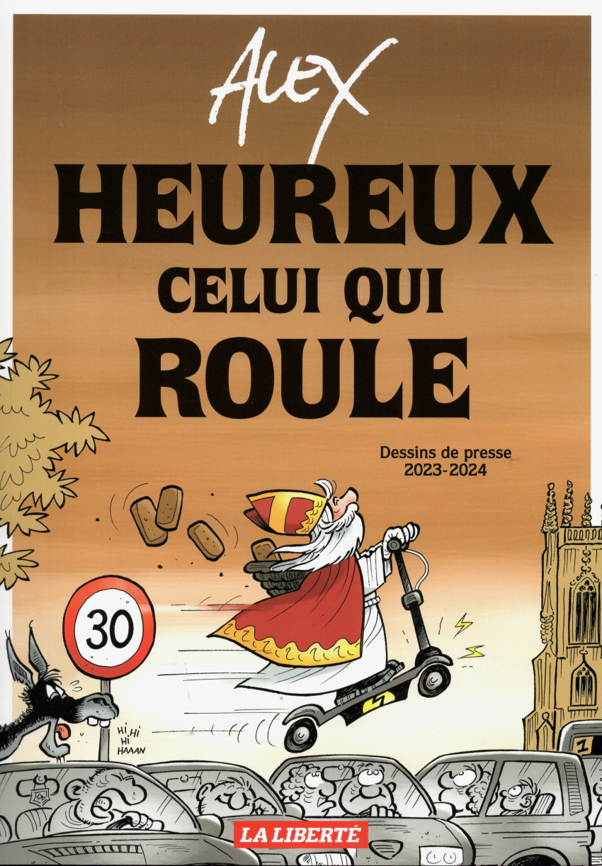 Couverture de l'album Alex - Dessins de presse Heureux celui qui roule - Dessins de presse 2023-2024