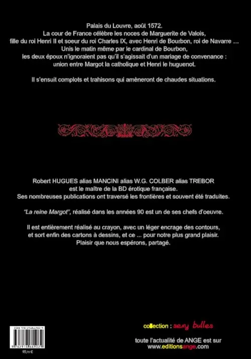 Verso de l'album La Reine Margot