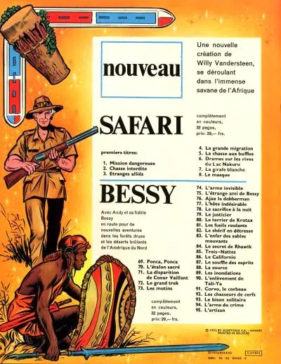 Verso de l'album Safari Tome 8 Le masque