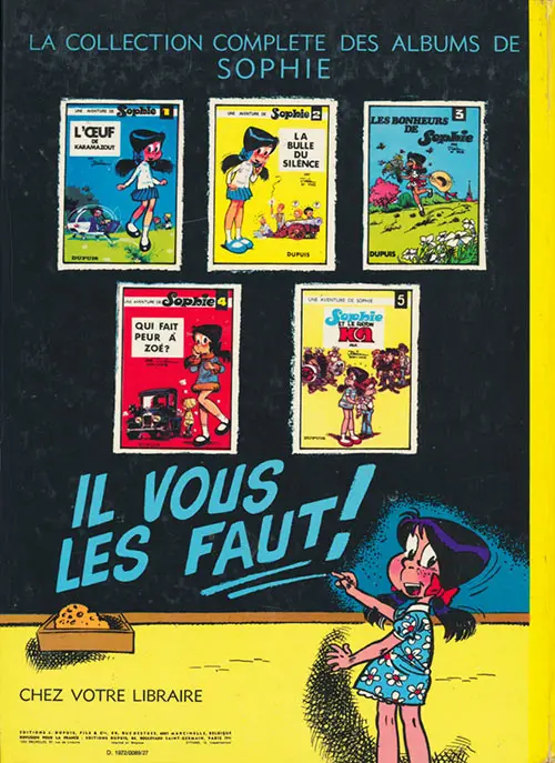 Verso de l'album Sophie Tome 6 La maison d'en face