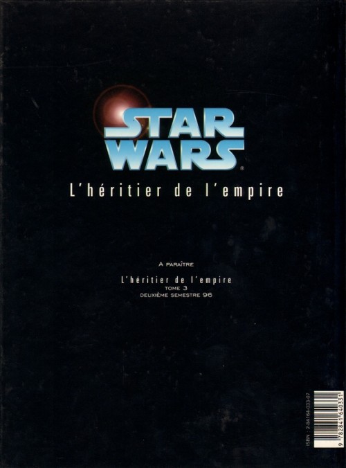 Verso de l'album Star Wars - Le cycle de Thrawn L'héritier de l'Empire Tome 2