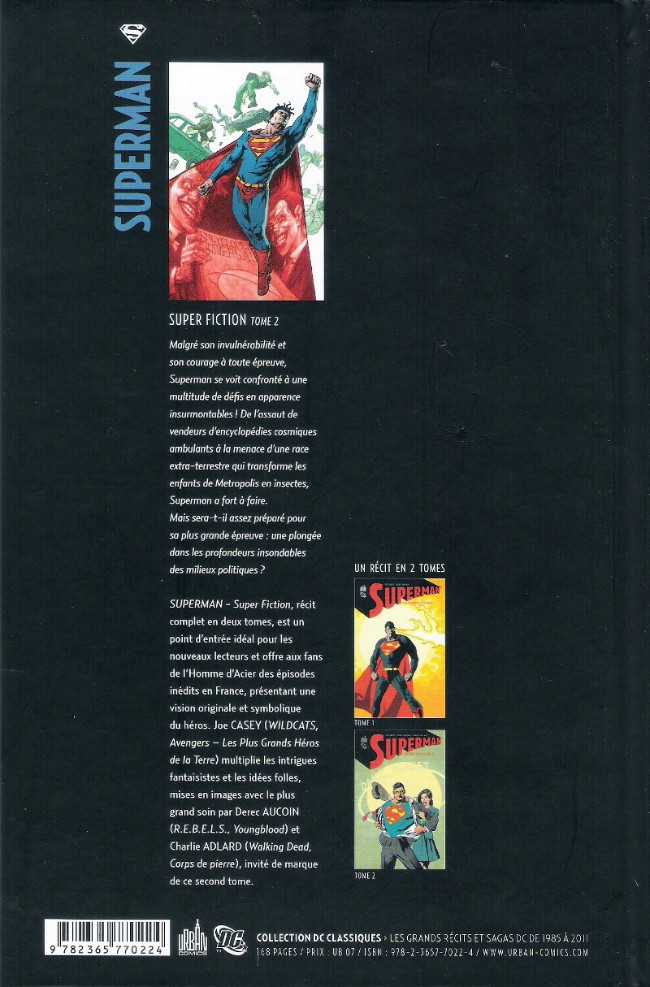 Verso de l'album Superman - Super Fiction Tome 2