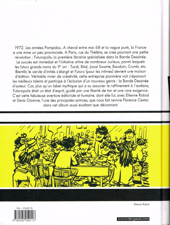Verso de l'album La Véritable histoire de Futuropolis