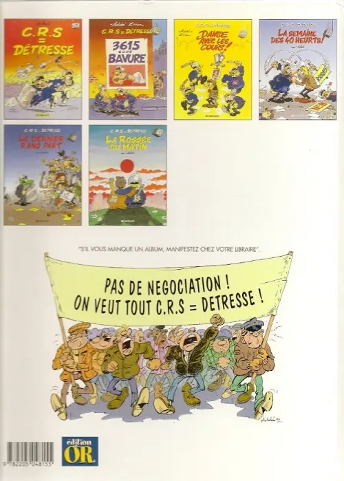 Verso de l'album CRS = Détresse Tome 2 3615 code Bavure