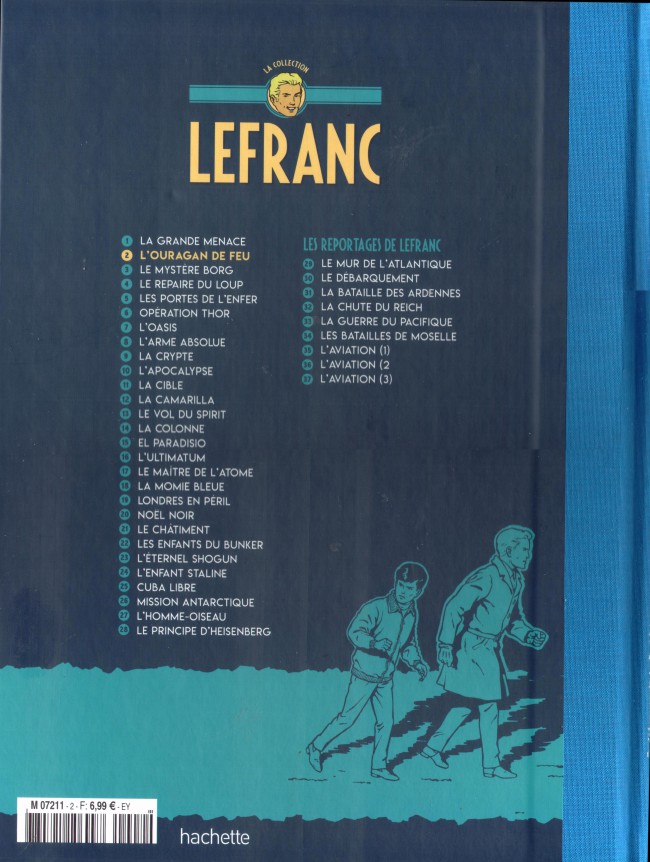 Verso de l'album Lefranc La Collection - Hachette Tome 2 L'Ouragan de feu