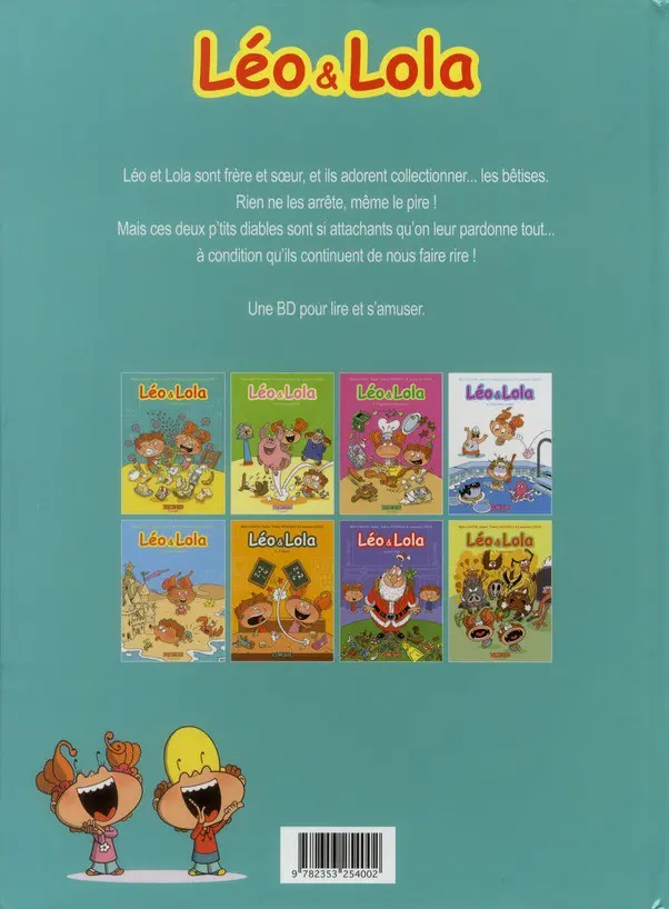 Verso de l'album Léo & Lola Tome 1 On s'aime trop!
