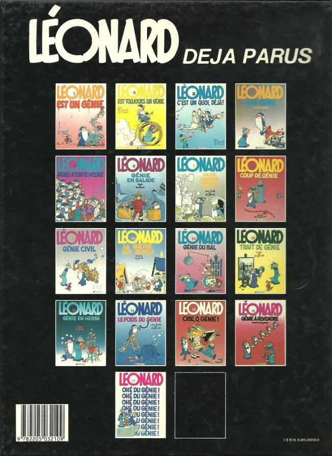 Verso de l'album Léonard Tome 3 Léonard c'est un quoi, déjà ?
