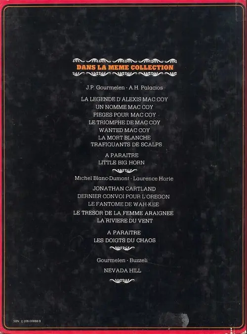 Verso de l'album Mac Coy Tome 2 Un nommé Mac Coy