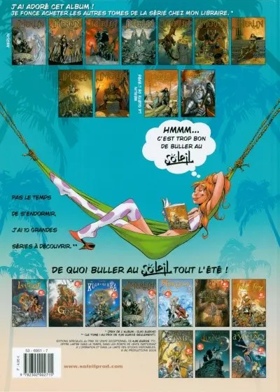 Verso de l'album Merlin Tome 1 La colère d'Ahès