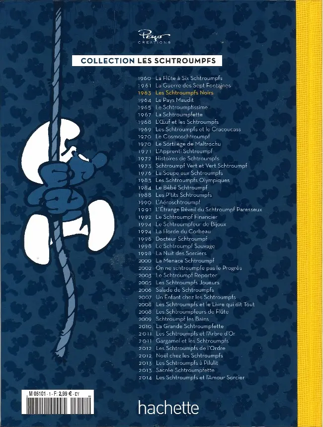 Verso de l'album Les Schtroumpfs La collection Tome 1 Les Schtroumpfs noirs