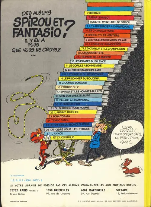 Verso de l'album Spirou et Fantasio Tome 5 Les voleurs du Marsupilami