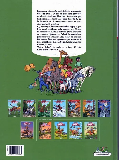 Verso de l'album Triple galop Tome 2