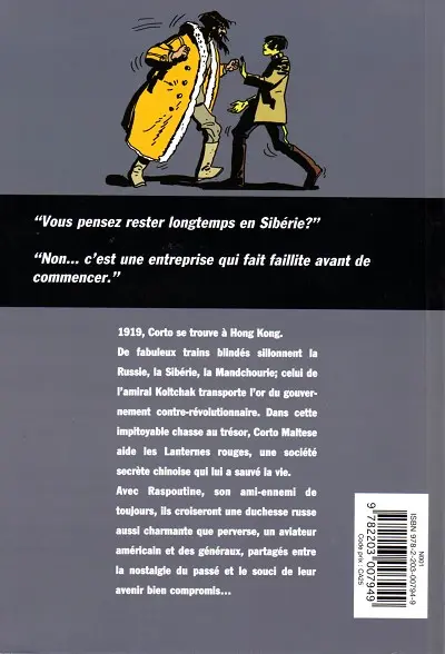Verso de l'album Corto Tome 24 En Sibérie