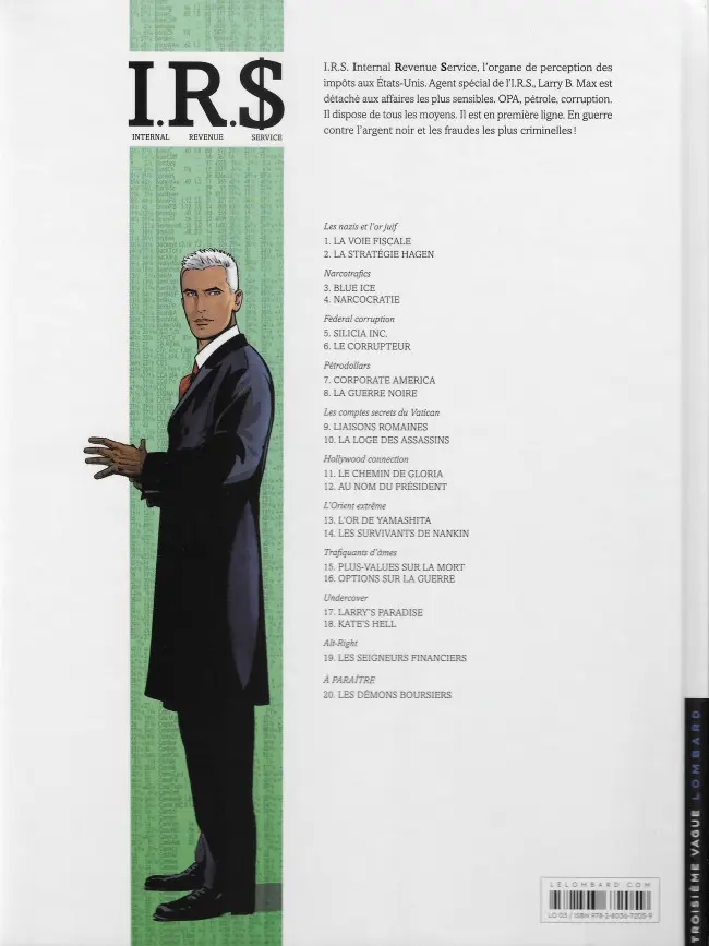 Verso de l'album I.R.$. Tome 19 Les seigneurs financiers