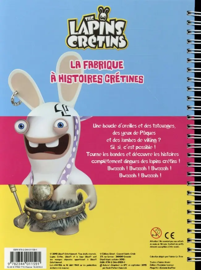Verso de l'album The Lapins crétins La fabrique à histoires crétines