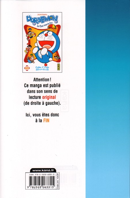 Verso de l'album Doraemon, le Chat venu du futur Tome 26