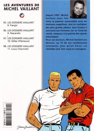 Verso de l'album Michel Vaillant La Collection Tome 95 Fangio l'homme qui fut roi