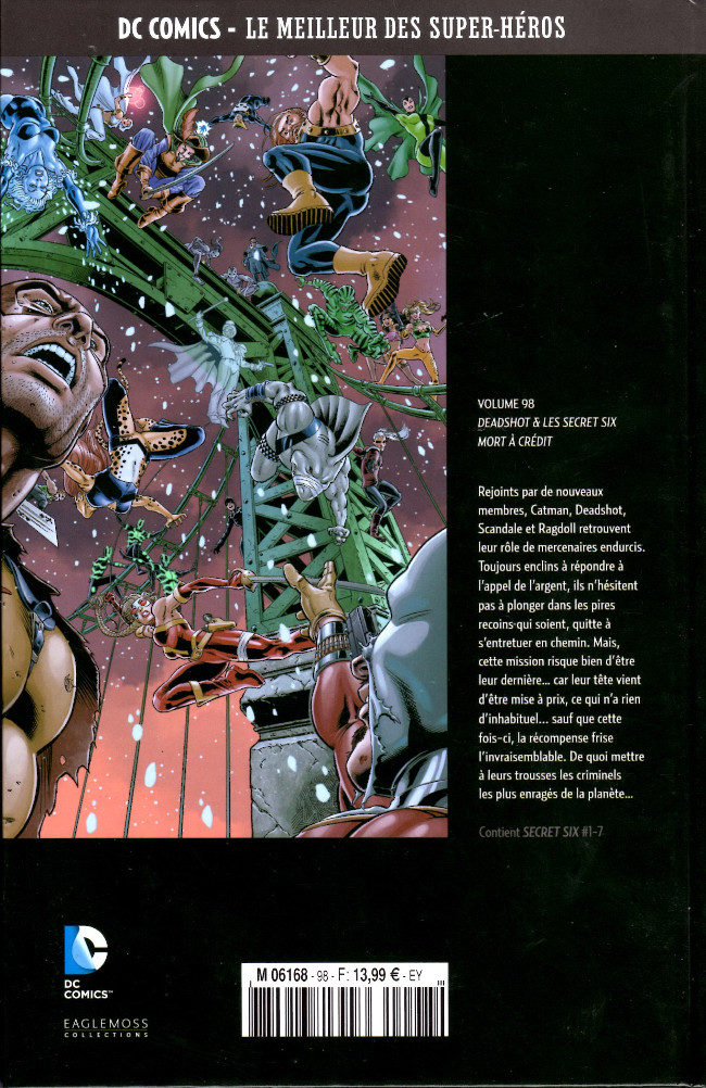 Verso de l'album DC Comics - Le Meilleur des Super-Héros Volume 98 Deadshot & Les Secret Six - Mort à crédit