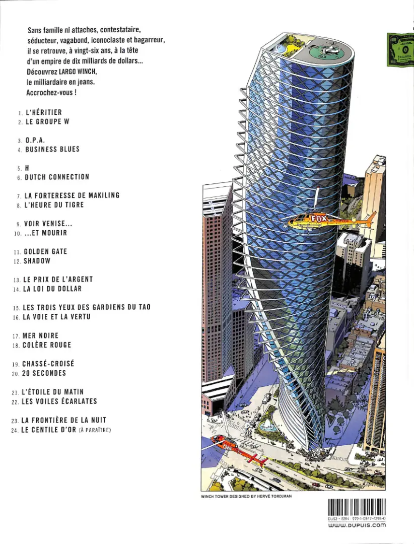 Verso de l'album Largo Winch Tome 23 La Frontière de la nuit