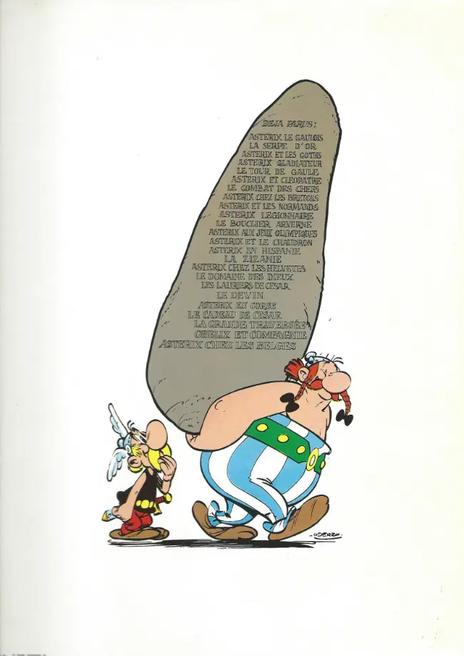 Verso de l'album Astérix Tome 1 Astérix le gaulois