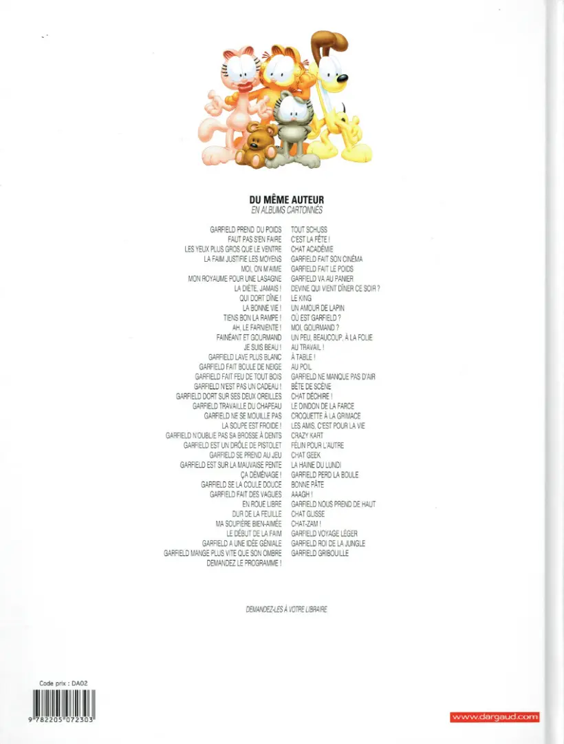 Verso de l'album Garfield Tome 59 Chat Geek