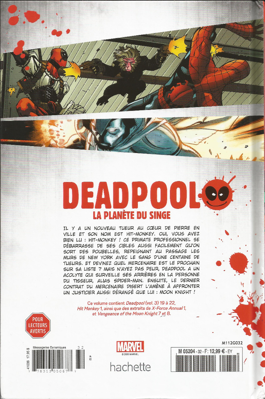 Verso de l'album Deadpool - La collection qui tue Tome 32 La planète du singe