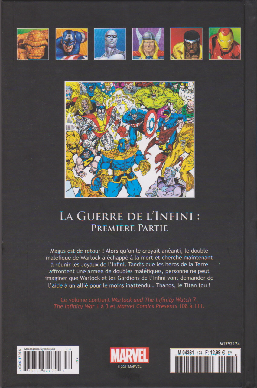 Verso de l'album Marvel Comics - La collection de référence Tome 174 La Guerre de L'Infini : Première Partie