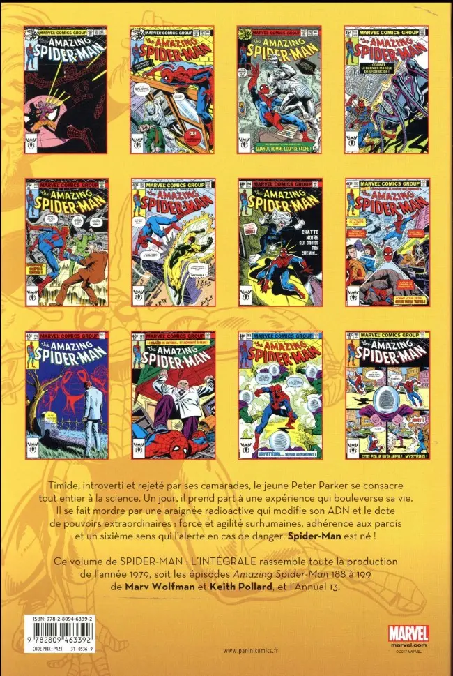 Verso de l'album Spider-Man - L'Intégrale Tome 17 1979