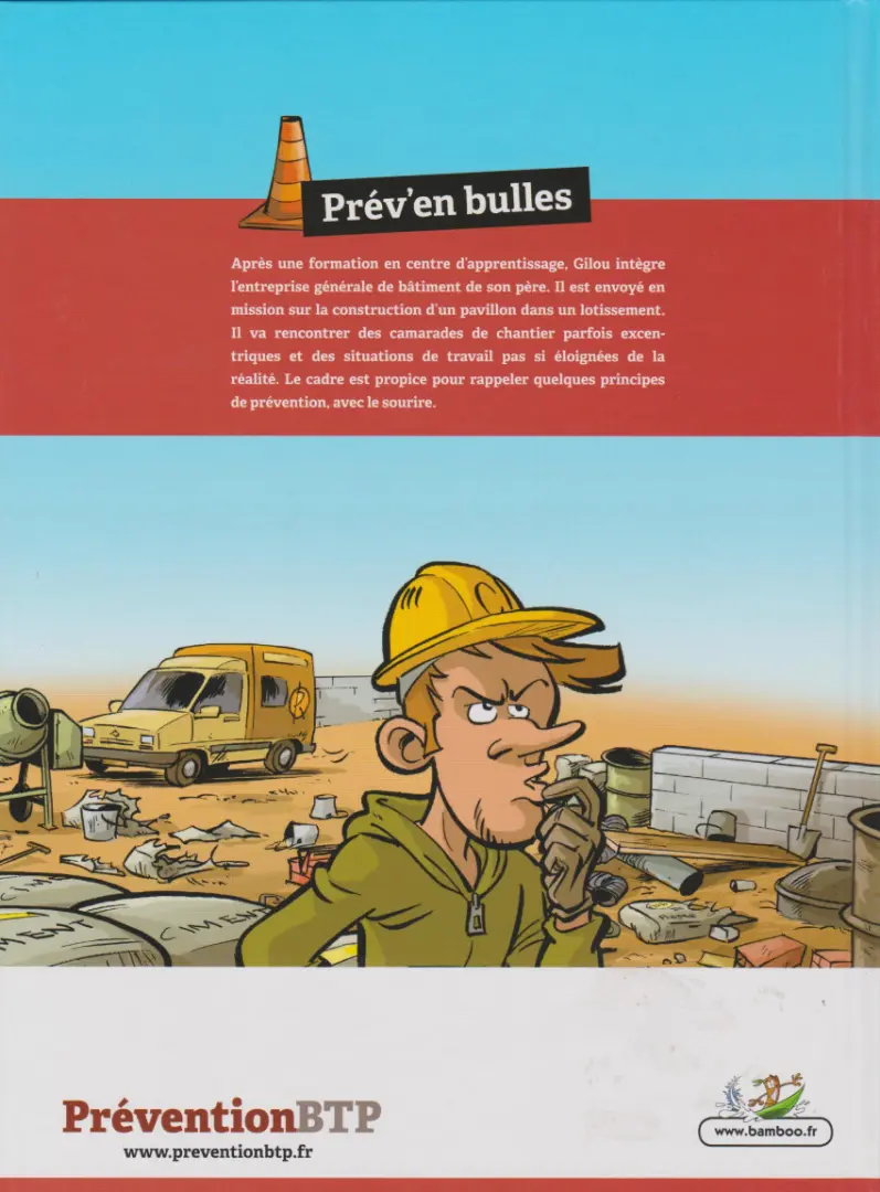 Verso de l'album Prévention BTP Tome 1