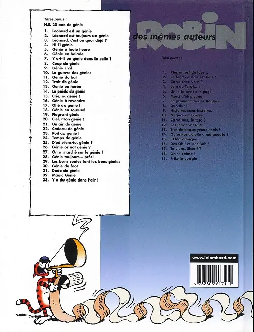 Verso de l'album Léonard Tome 13 Génie en herbe