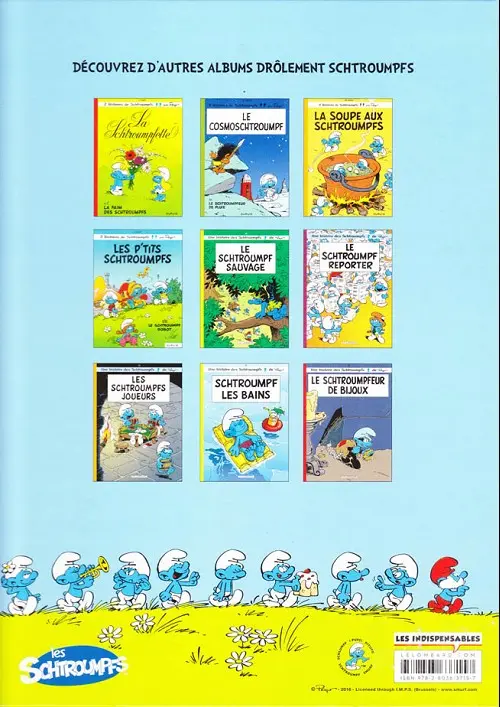 Verso de l'album Les Schtroumpfs Tome 26 Les schtroumpfs et le livre qui dit tout