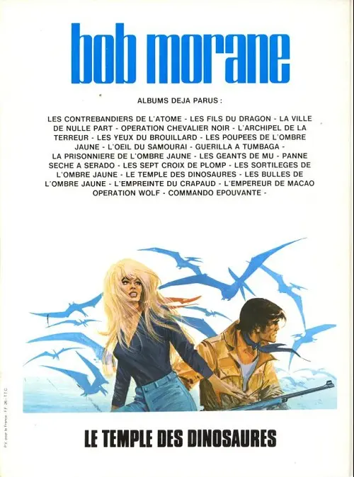 Verso de l'album Bob Morane Tome 24 Le temple des dinosaures