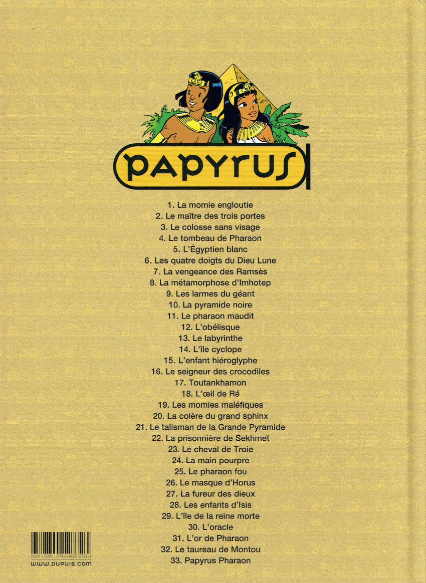 Verso de l'album Papyrus Tome 12 L'obélisque